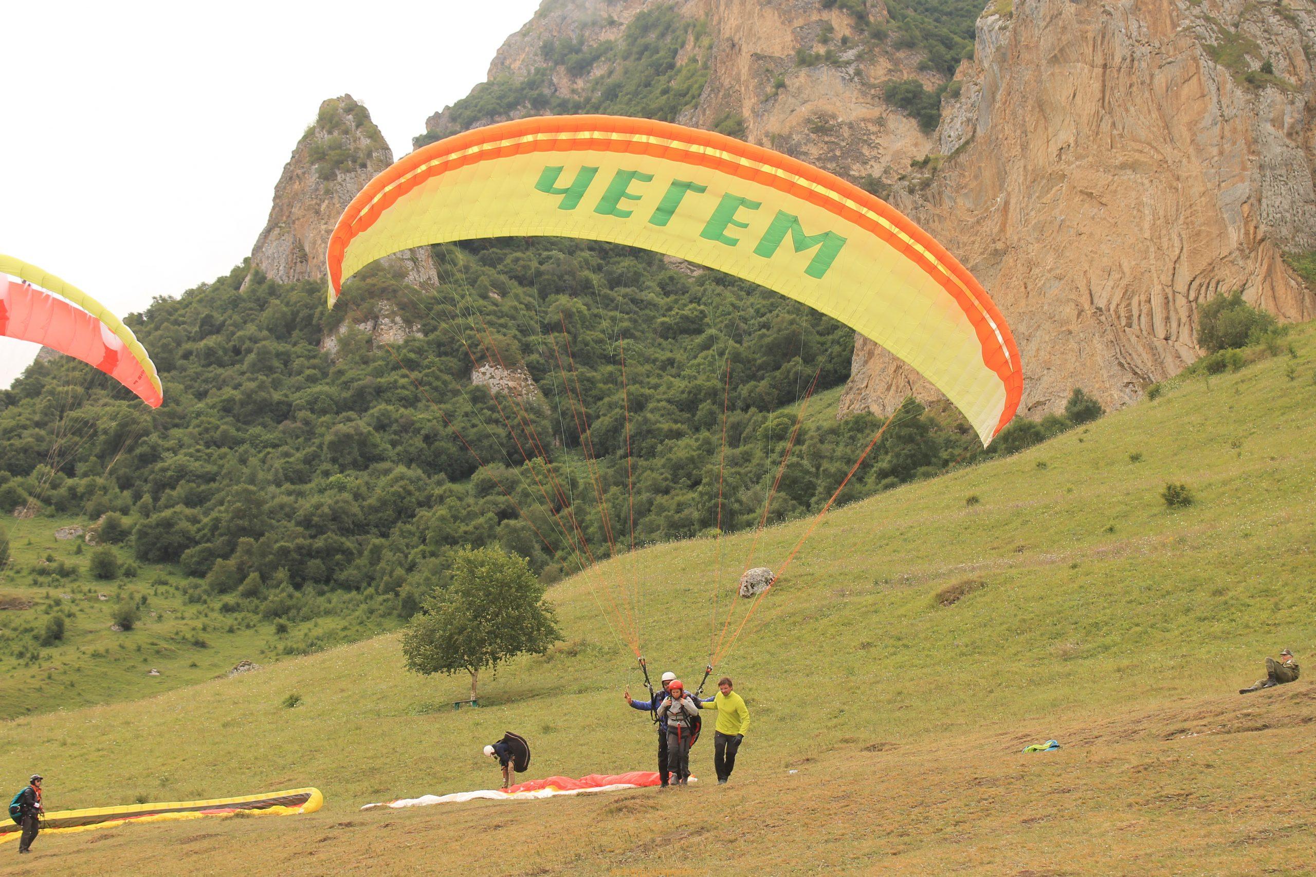 Полеты на параплане в КБР. Парадром Флайчегем