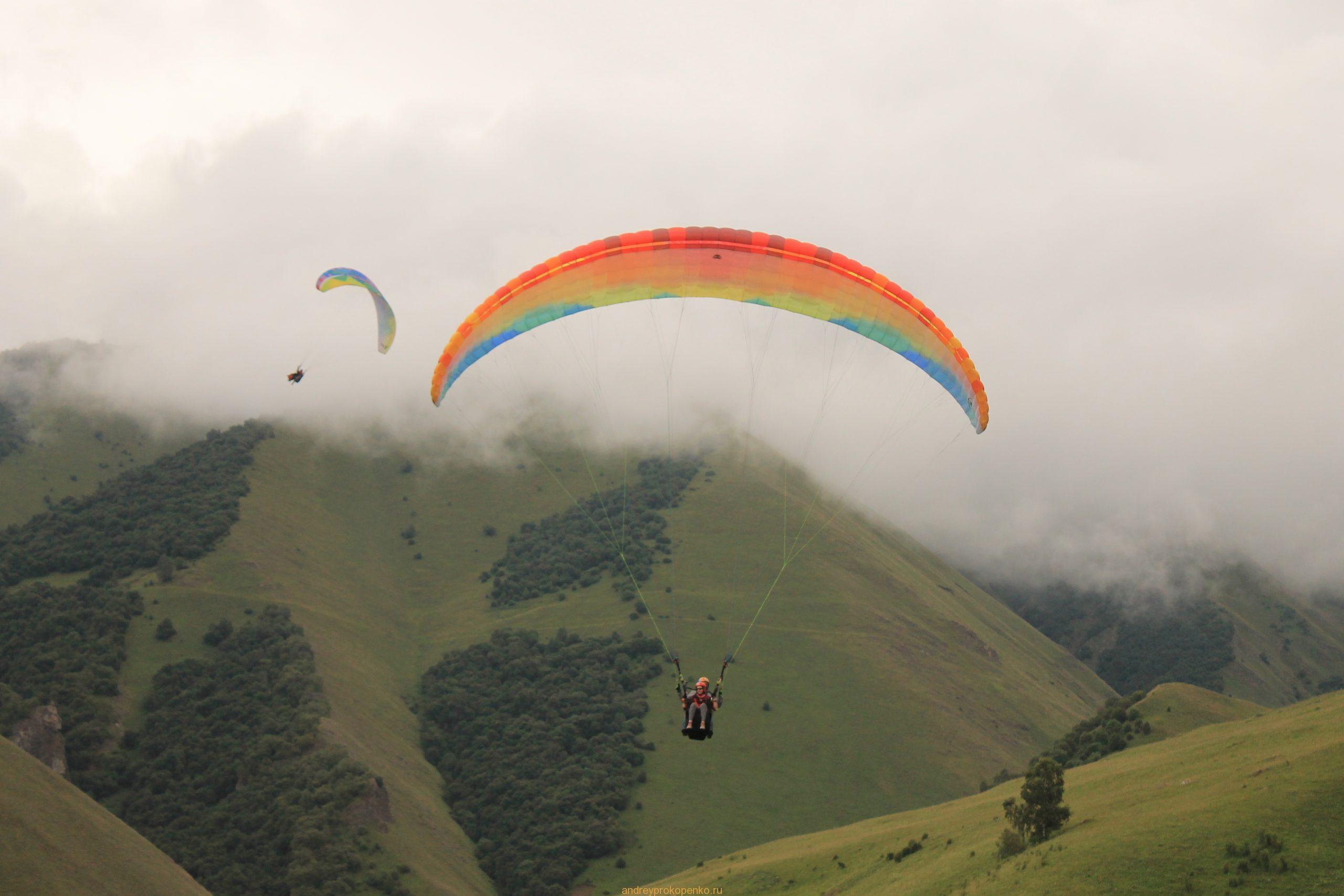 Полеты на параплане в КБР. Парадром Флайчегем