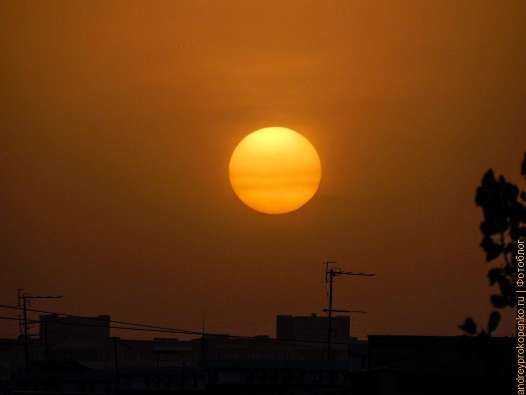 Пылевой закат в Пятигорске