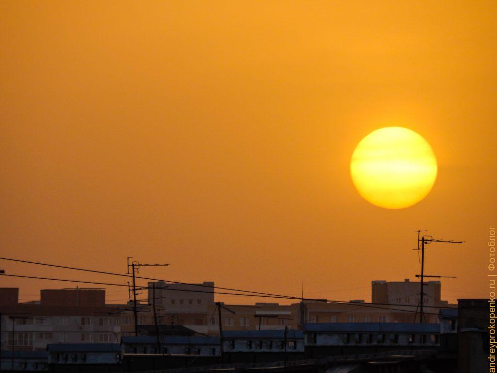 Пылевой закат в Пятигорске