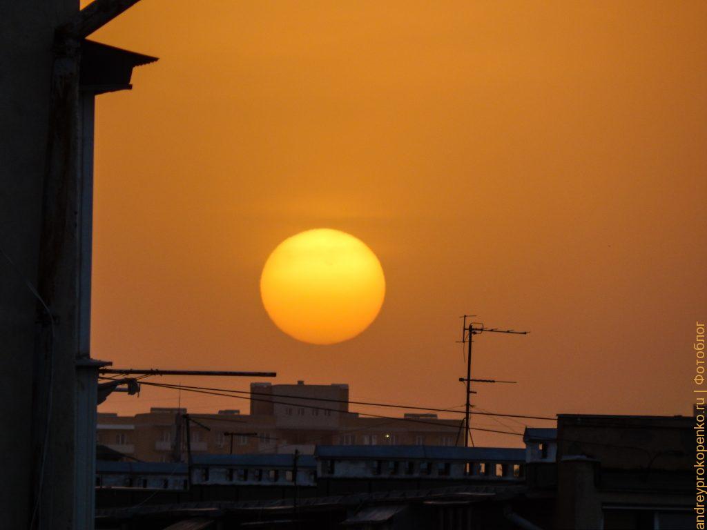 Пылевой закат в Пятигорске