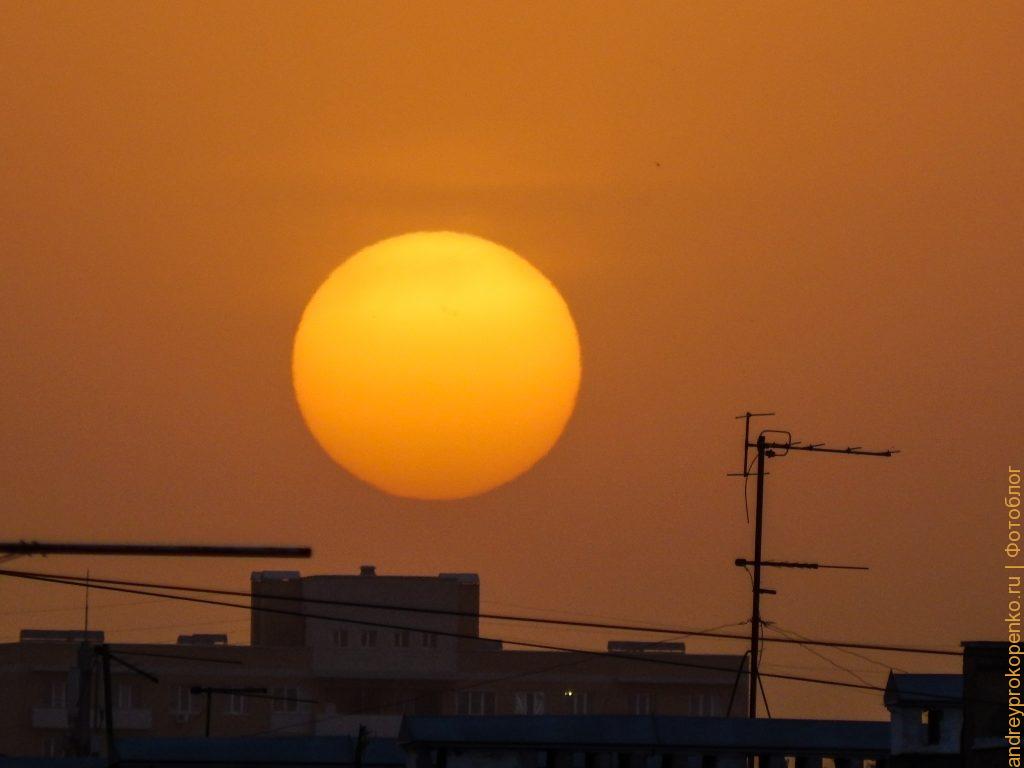 Пылевой закат в Пятигорске