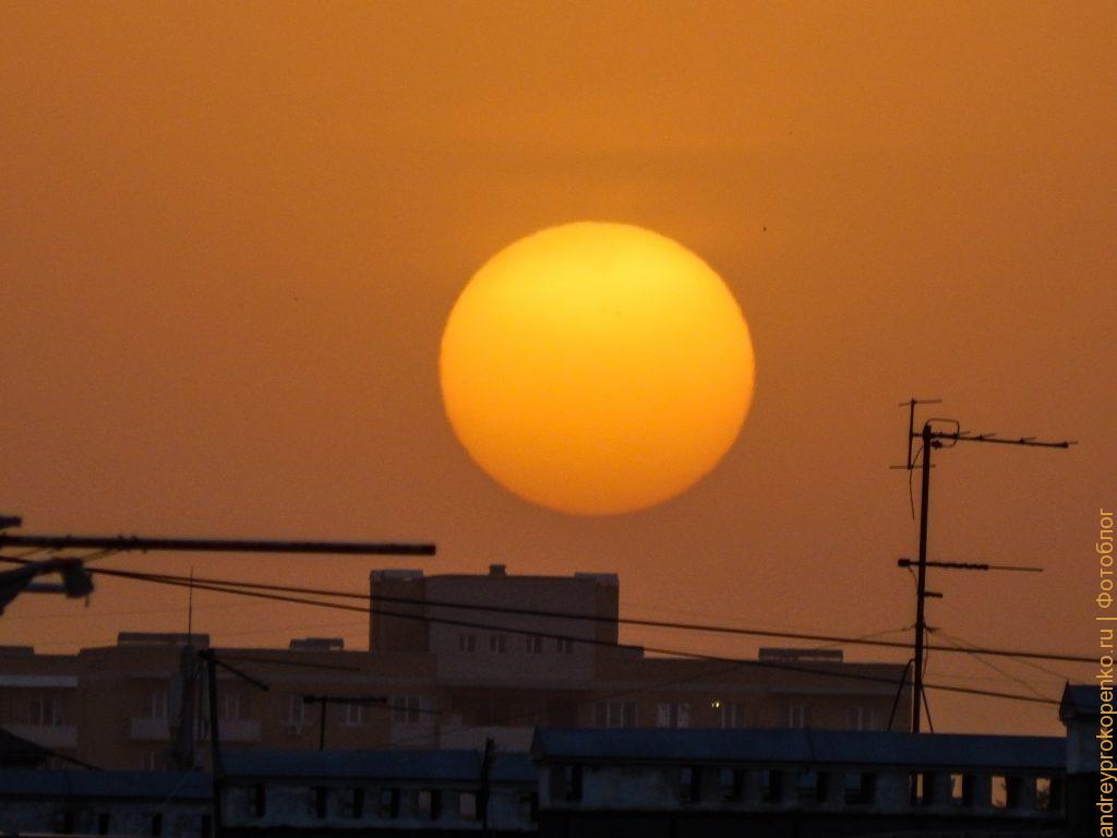Пылевой закат в Пятигорске