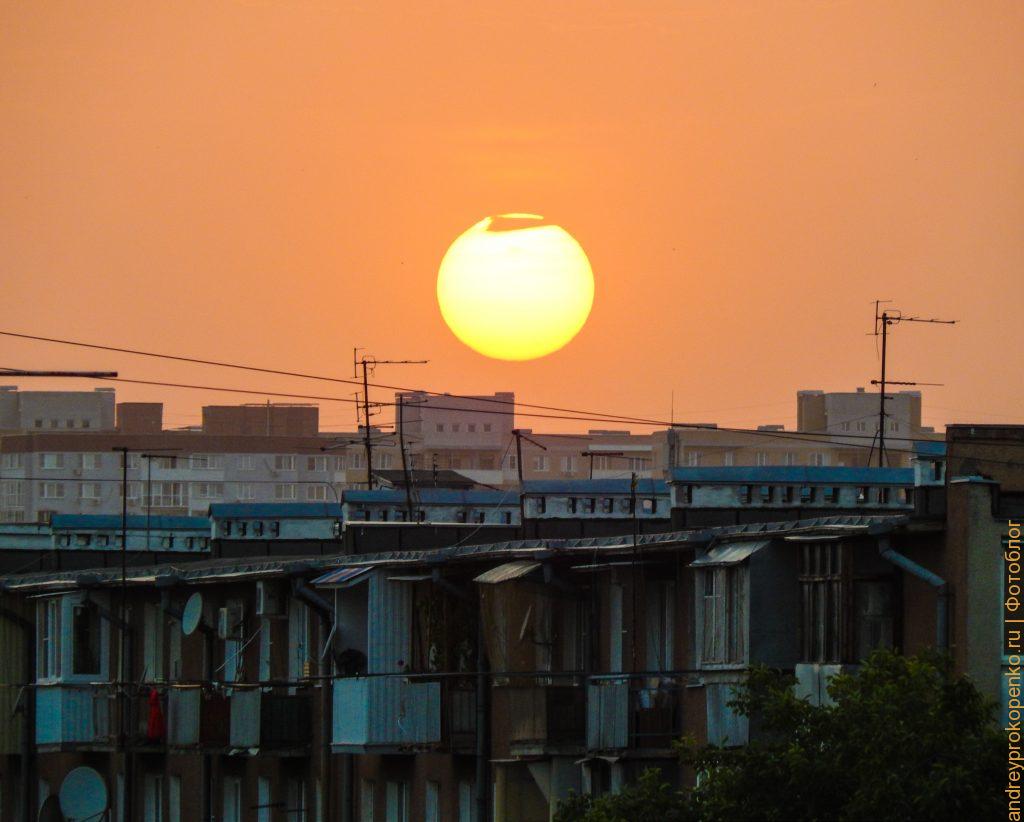 Очередной закат из окна и рафтинг по горной реке в Пятигорске