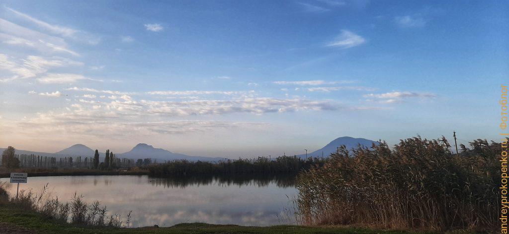 Рыбалка и закат с видом на горы региона КМВ