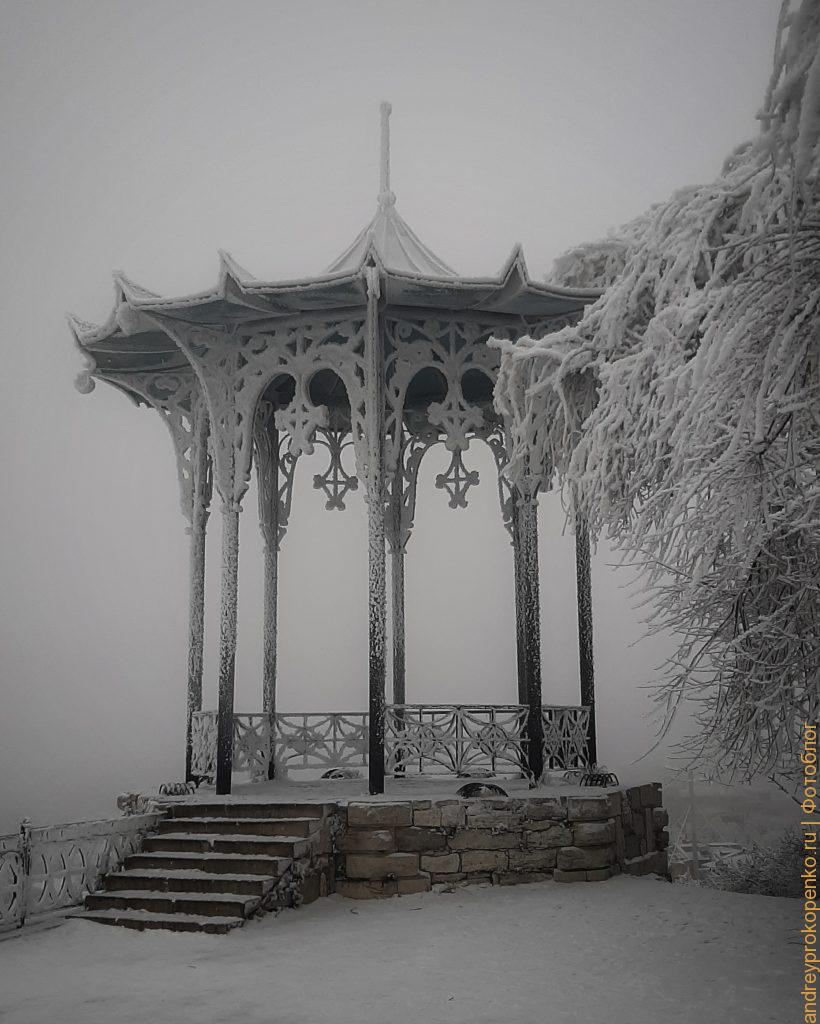 Зимняя красота в Пятигорске. Парк Цветник