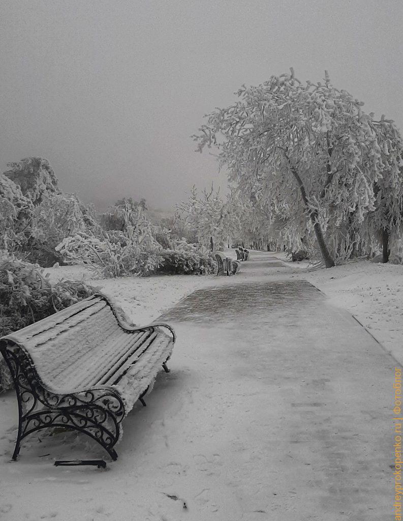 Зимняя красота в Пятигорске. Парк Цветник