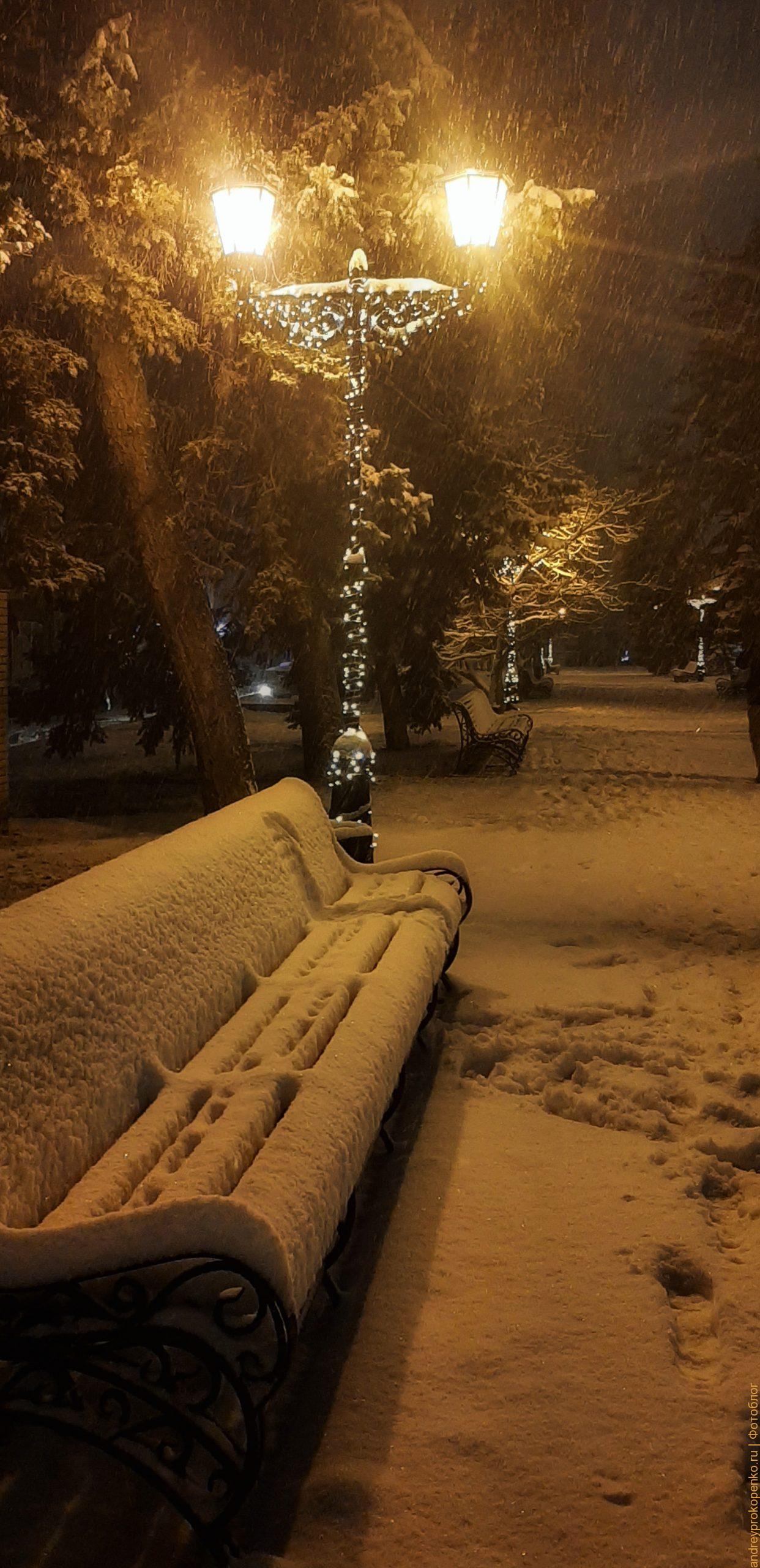 Легендарный парк Цветник во время снегопада. Прогноз погоды такого не обещал
