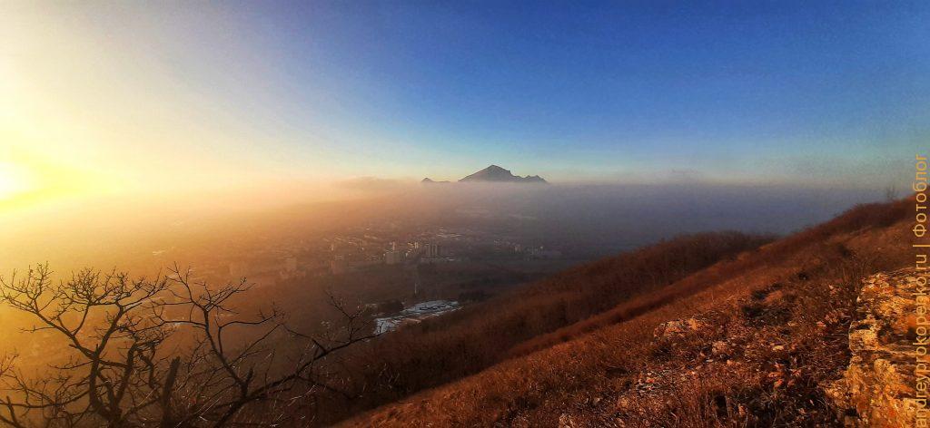 Волшебный зимний закат в Пятигорске