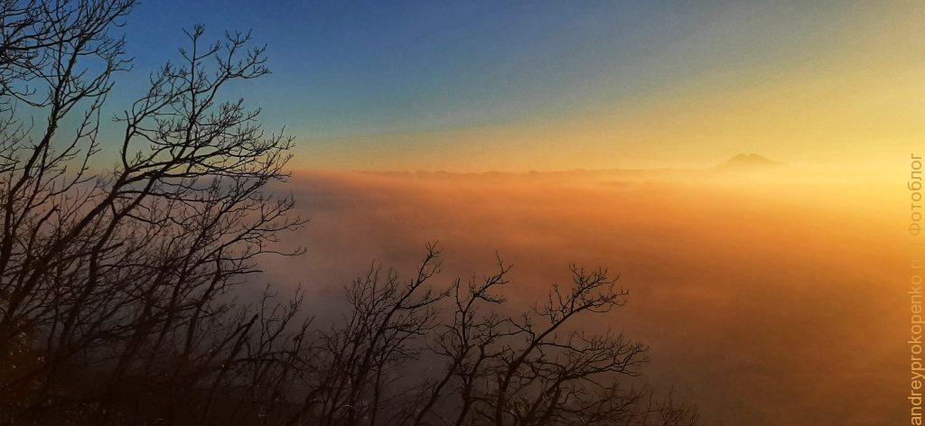 Волшебный зимний закат в Пятигорске