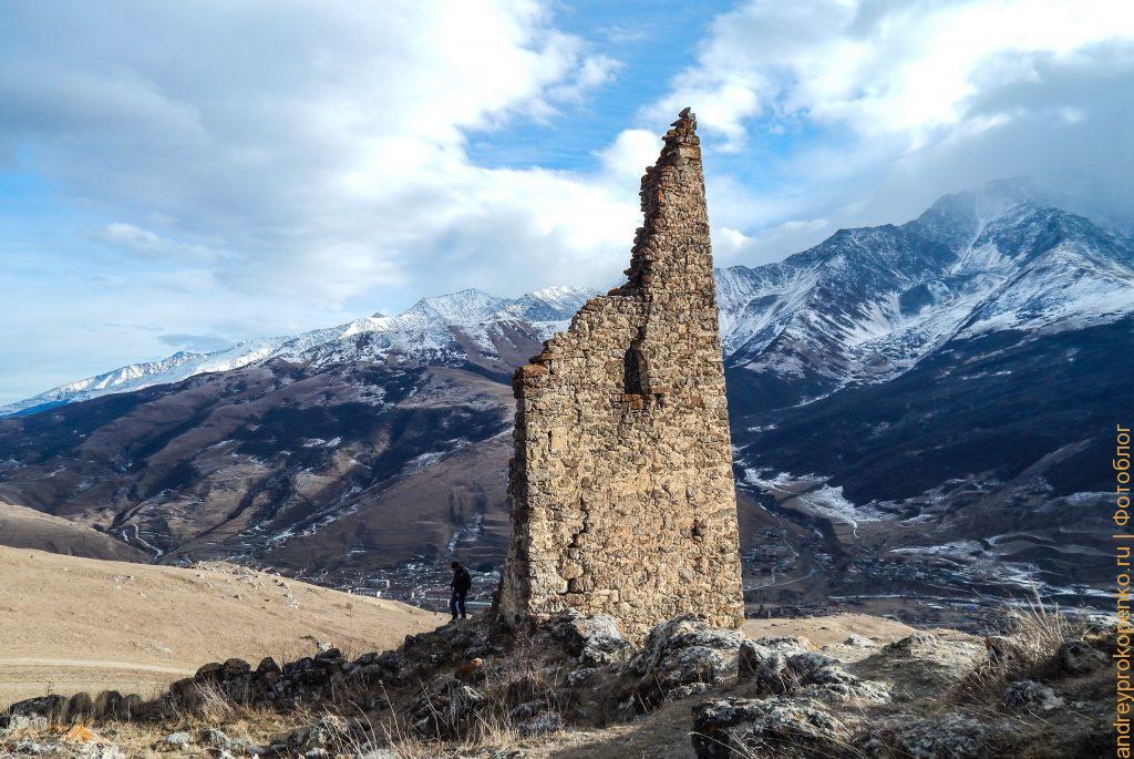 Северная Осетия. Фиагдон. Башни и горы. Фото с фотоаппарата