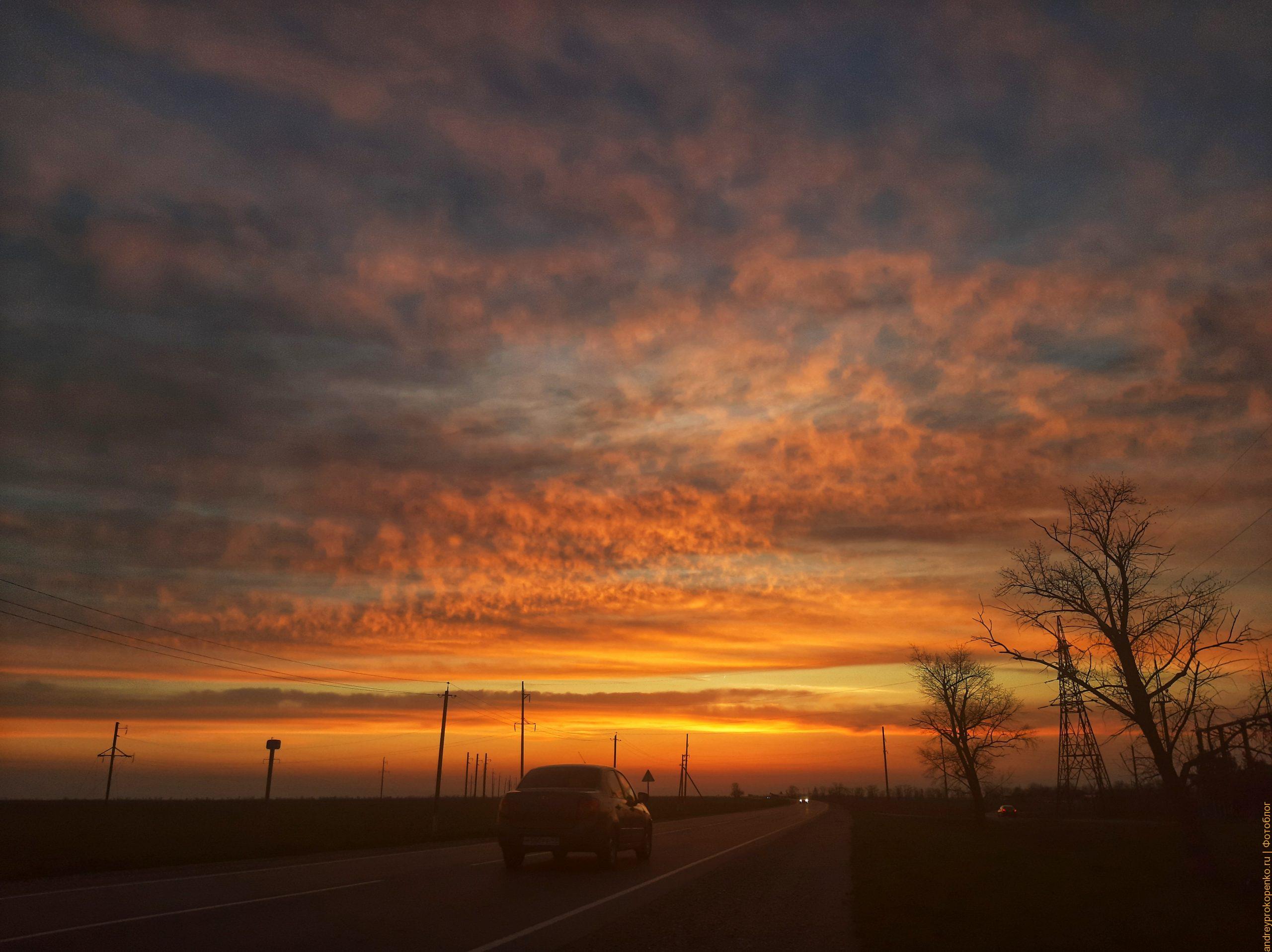 Шикарный весенний закат на Ставрополье