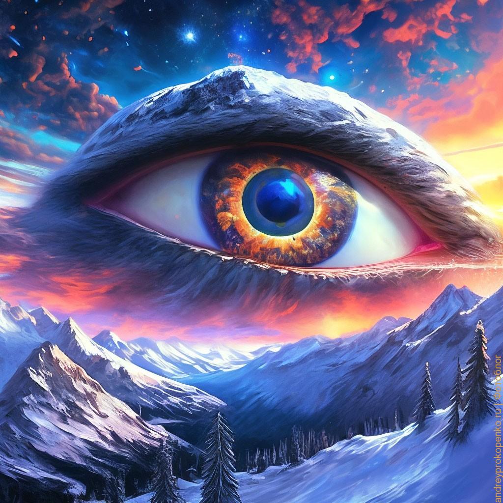 Огромный красивый глаз в небе. Красивая картинка
