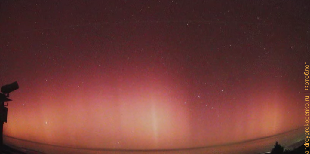 Северное сияние на Северном Кавказе