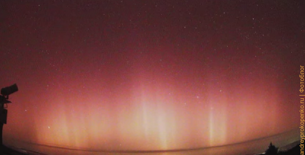 Северное сияние на Северном Кавказе