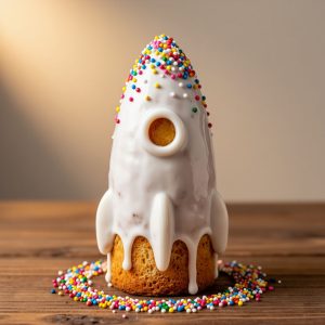 Кулич в виде ракеты для полета к звездам